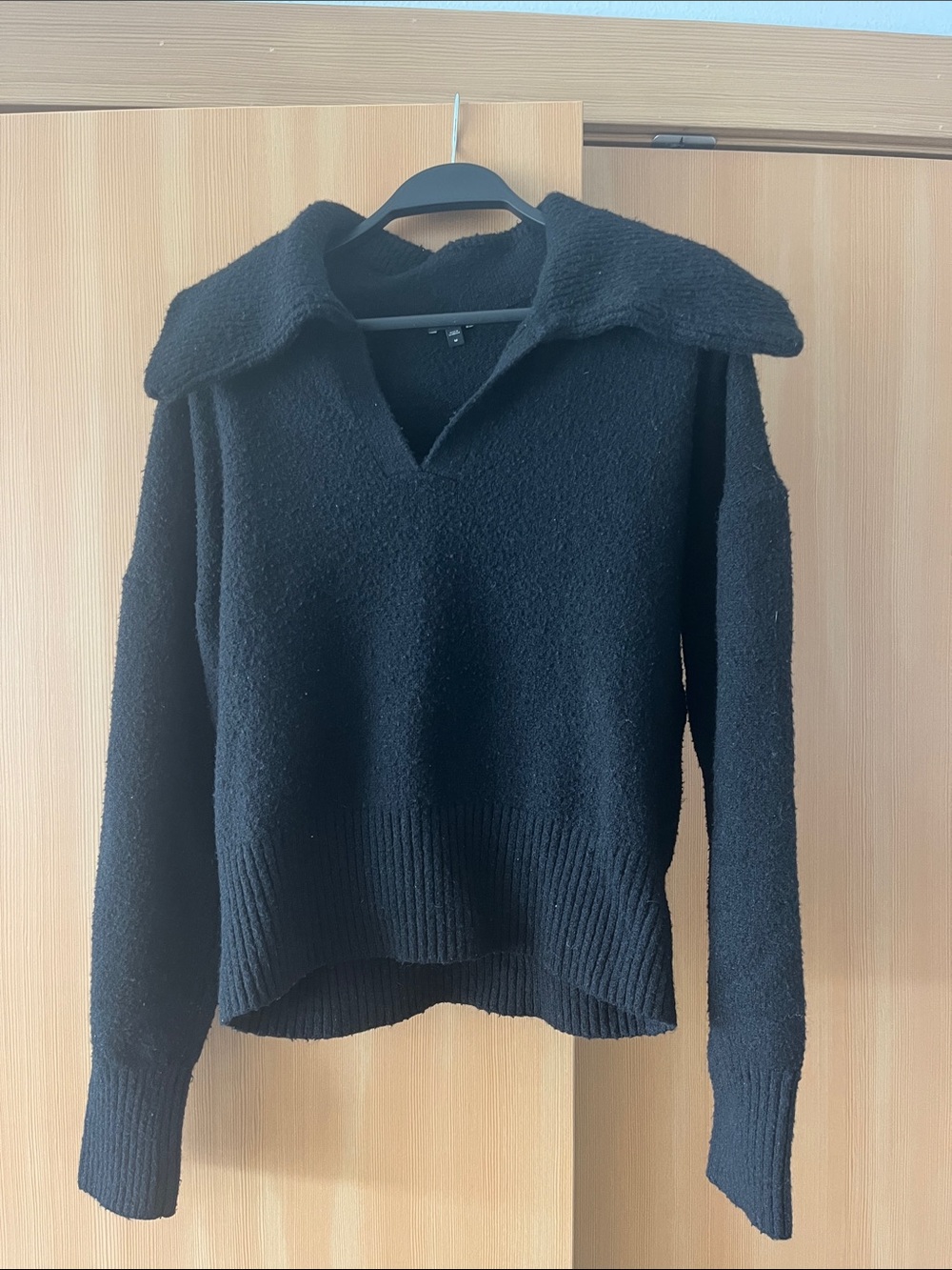 Express Black V-Neck Collared Women’s Sweater